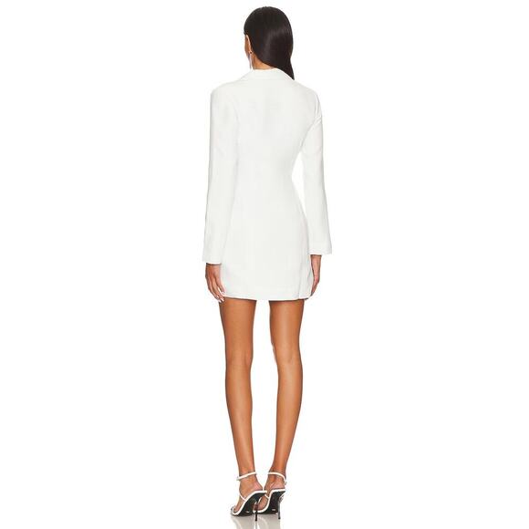 Amanda Uprichard Parnell With Silk Flowers Blazer Mini Dress Ivory M - Picture 3 of 6